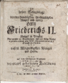 Dem hohen Geburtstage [...] Herrn Friedrichs II Königes in Preussen […] auf dem Elbingschen Gymnasio […]