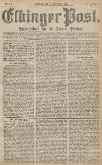 Elbinger Post, Nr.26 Dienstag 1 Februar 1876, 3 Jh