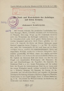 Die Nord- und West &ndash; Gebiete der Jadwinger und deren Grenzen