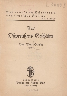 Aus Ostpreuβens Geschichte