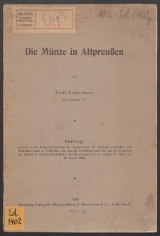 Die Münze in Altpreuβen