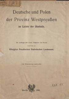 Deutsche und Polen der Provinz Westpreuβen im Lichte der Statistik