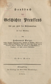 Handbuch der Geschichte Preussens bis zur Zeit der Reformation