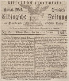Elbingsche Zeitung, No. 2 Donnerstag, 5 Januar 1826