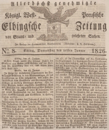 Elbingsche Zeitung, No. 8 Donnerstag, 26 Januar 1826