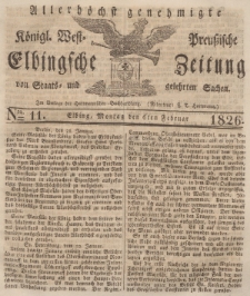 Elbingsche Zeitung, No. 11 Montag, 6 Februar 1826