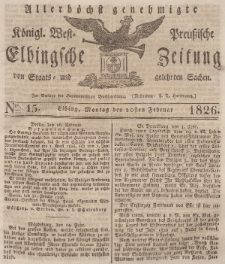 Elbingsche Zeitung, No. 15 Montag, 20 Februar 1826