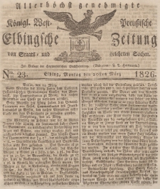Elbingsche Zeitung, No. 23 Montag, 20 März 1826