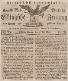 Elbingsche Zeitung, No. 25 Montag, 27 März 1826