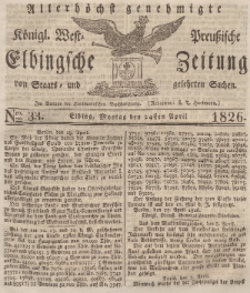 Elbingsche Zeitung, No. 33 Montag, 24 April 1826