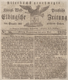 Elbingsche Zeitung, No. 36 Donnerstag, 4 Mai 1826