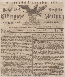 Elbingsche Zeitung, No. 38 Donnerstag, 11 Mai 1826