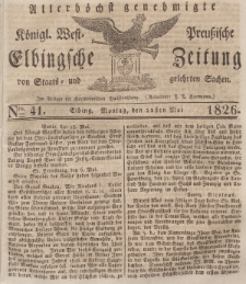 Elbingsche Zeitung, No. 41 Montag, 22 Mai 1826