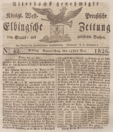 Elbingsche Zeitung, No. 42 Donnerstag, 25 Mai 1826