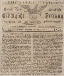 Elbingsche Zeitung, No. 43 Montag, 29 Mai 1826
