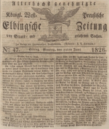 Elbingsche Zeitung, No. 47 Montag, 12 Juni 1826
