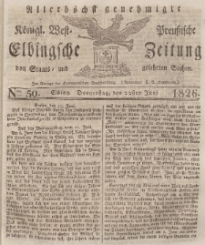 Elbingsche Zeitung, No. 50 Donnerstag, 22 Juni 1826