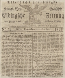 Elbingsche Zeitung, No. 52 Donnerstag, 29 Juni 1826