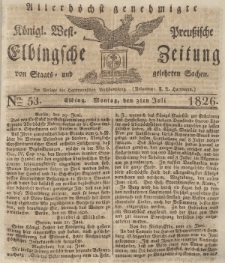 Elbingsche Zeitung, No. 53 Montag, 3 Juli 1826