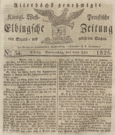 Elbingsche Zeitung, No. 54 Donnerstag, 6 Juli 1826
