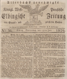 Elbingsche Zeitung, No. 56 Donnerstag, 13 Juli 1826