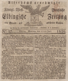 Elbingsche Zeitung, No. 57 Montag, 17 Juli 1826