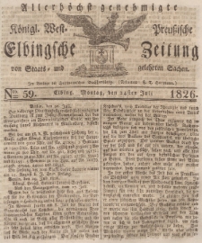 Elbingsche Zeitung, No. 59 Montag, 24 Juli 1826