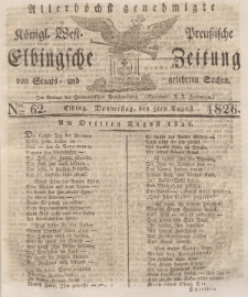 Elbingsche Zeitung, No. 62 Donnerstag, 3 August 1826