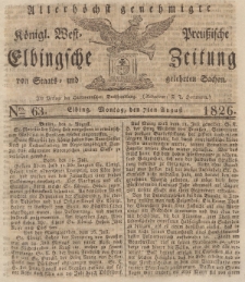 Elbingsche Zeitung, No. 63 Montag, 7 August 1826