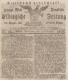 Elbingsche Zeitung, No. 64 Donnerstag, 10 August 1826
