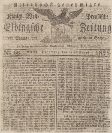 Elbingsche Zeitung, No. 66 Donnerstag, 17 August 1826