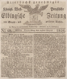 Elbingsche Zeitung, No. 68 Donnerstag, 24 August 1826