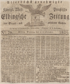 Elbingsche Zeitung, No. 79 Montag, 2 Oktober 1826