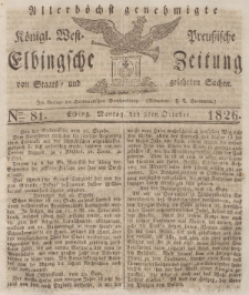 Elbingsche Zeitung, No. 81 Montag, 9 Oktober 1826