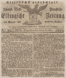 Elbingsche Zeitung, No. 82 Donnerstag, 12 Oktober 1826