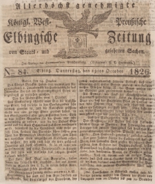 Elbingsche Zeitung, No. 84 Donnerstag, 19 Oktober 1826