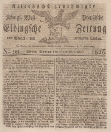 Elbingsche Zeitung, No. 99 Montag, 11 Dezember 1826