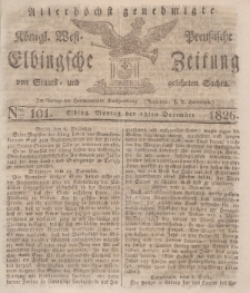 Elbingsche Zeitung, No. 101 Montag, 18 Dezember 1826
