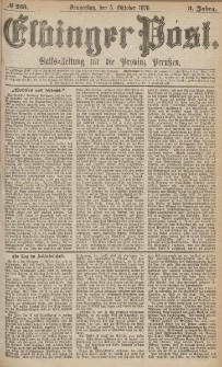 Elbinger Post, Nr.233 Donnerstag 5 October 1876, 3 Jh