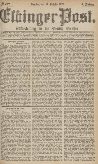 Elbinger Post, Nr.237 Dienstag 10 October 1876, 3 Jh