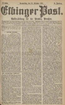 Elbinger Post, Nr.239 Donnerstag 12 October 1876, 3 Jh