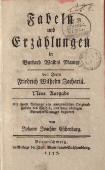 Fabeln und Erzählungen in Burkard Waldis Manier […]