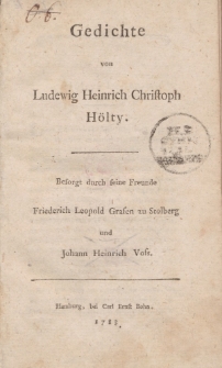 Gedichte von Ludewig Heinrich Christoph Hölty […]