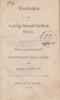 Gedichte von Ludewig Heinrich Christoph Hölty […]