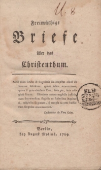 Freimüthige Briefe über das Christenthum