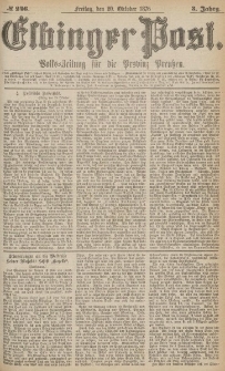 Elbinger Post, Nr.246 Freitag 20 October 1876, 3 Jh