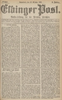 Elbinger Post, Nr.247 Sonnabend 21 October 1876, 3 Jh