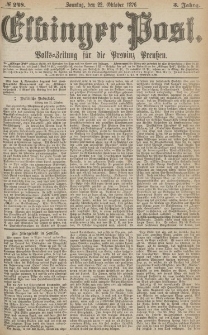Elbinger Post, Nr.248 Sonntag 22 October 1876, 3 Jh