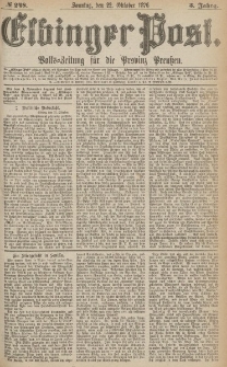 Elbinger Post, Nr.248 Sonntag 22 October 1876, 3 Jh