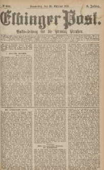 Elbinger Post, Nr.251 Donnerstag 26 October 1876, 3 Jh